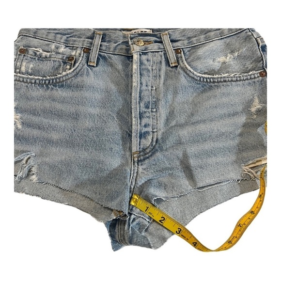 Agolde Short Distressed High Rise Cutoff Jean Shorts 26 grunge thrashed - Picture 10 of 14